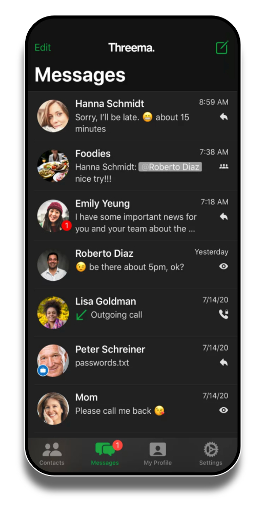 Threema Chat Screenshot