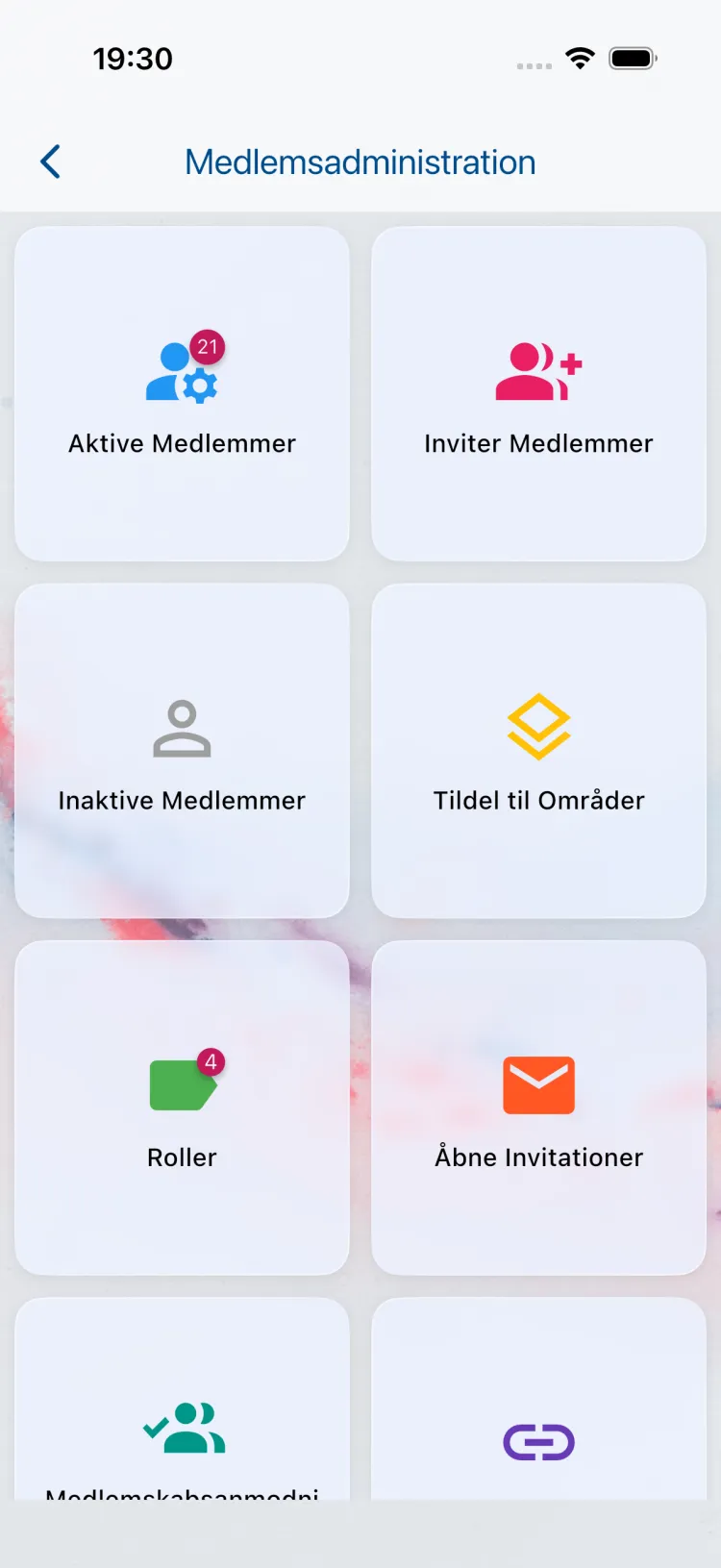 Medlemsadministration med "Tildel til Områder"