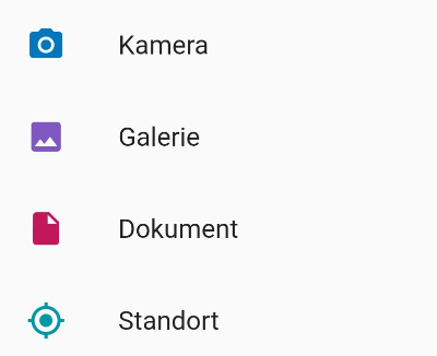 Teilen-Optionen mit Büroklammer