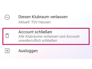 Account schließen