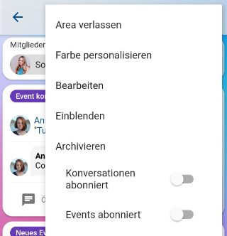 Area einblenden