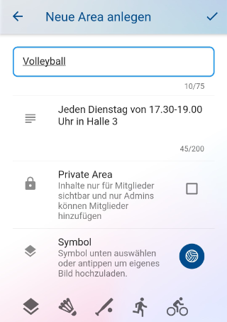 Area erstellen