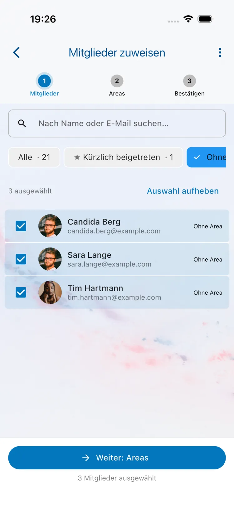 Schritt 1: Mitglieder auswählen
