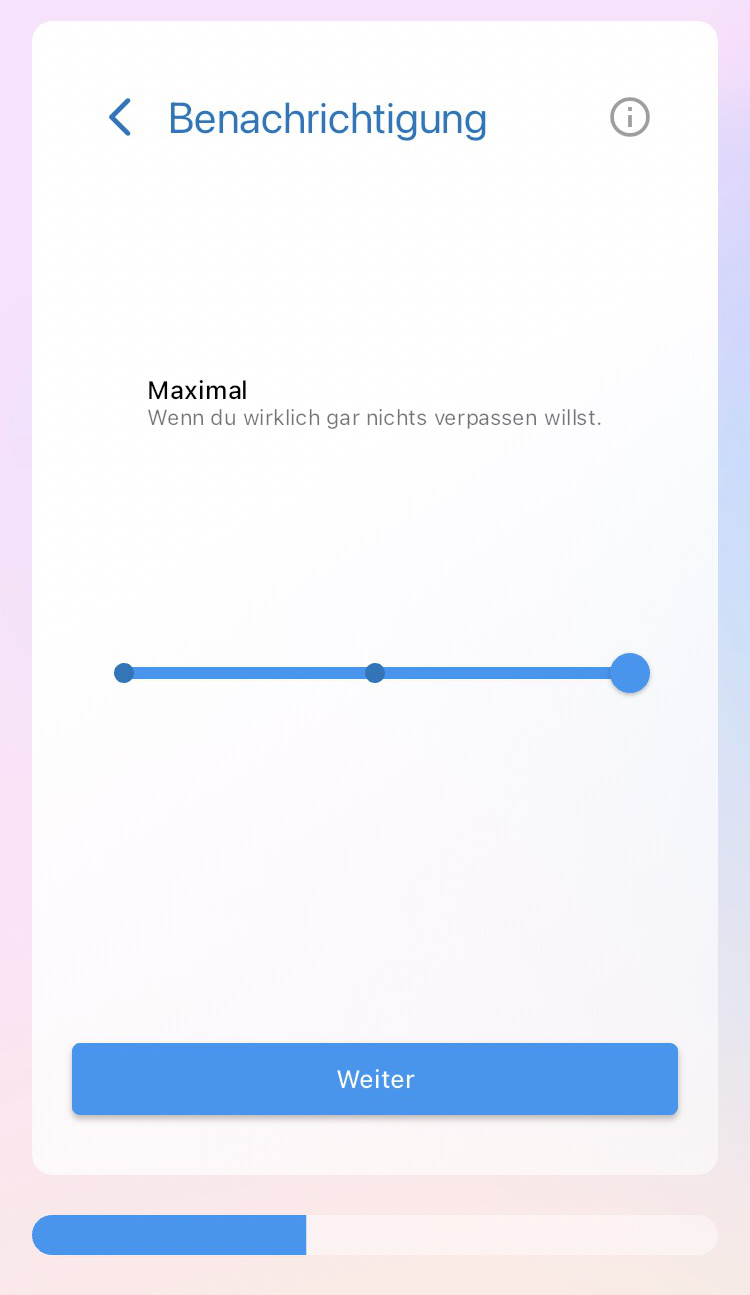 Benachrichtigungsprofil Maximal