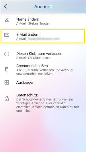 E-Mail ändern