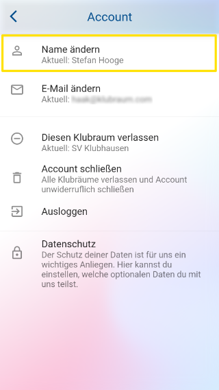 Name ändern