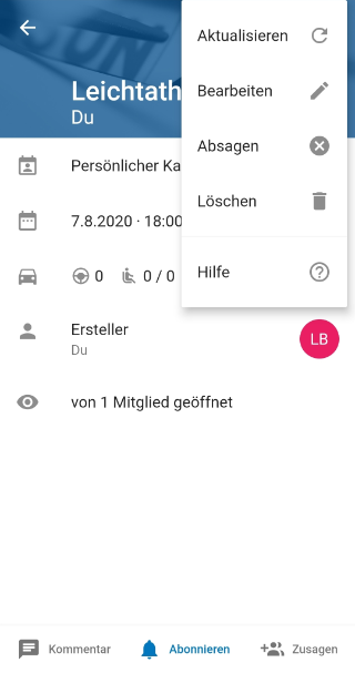 Events löschen