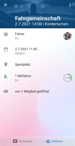 Fahrgemeinschaft beitreten