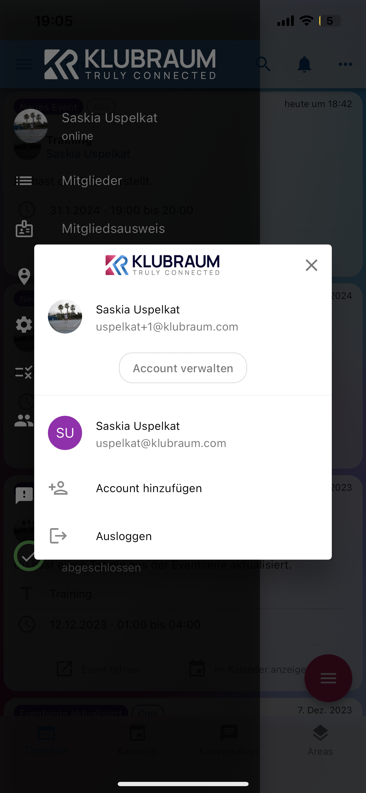 Account hinzufügen wählen