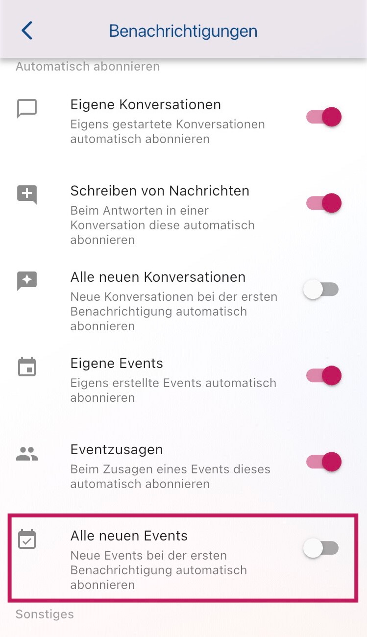 Kalender Benachrichtigungen