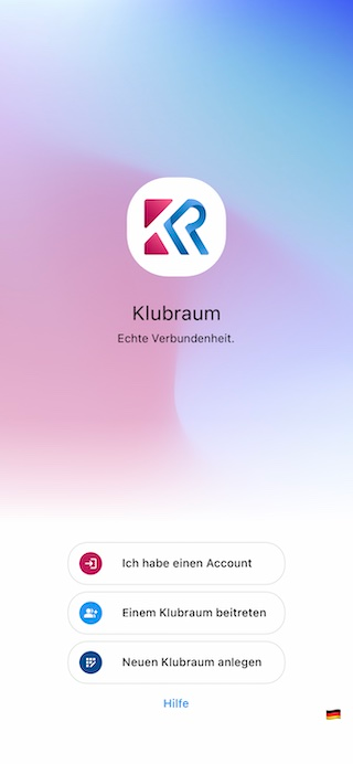 Klubraum Startbildschirm