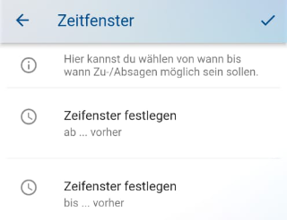 Zeitfenster auswählen