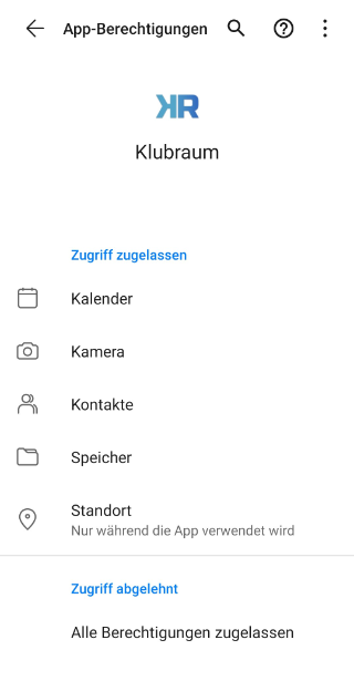 Android Zugriffsberechtigungen