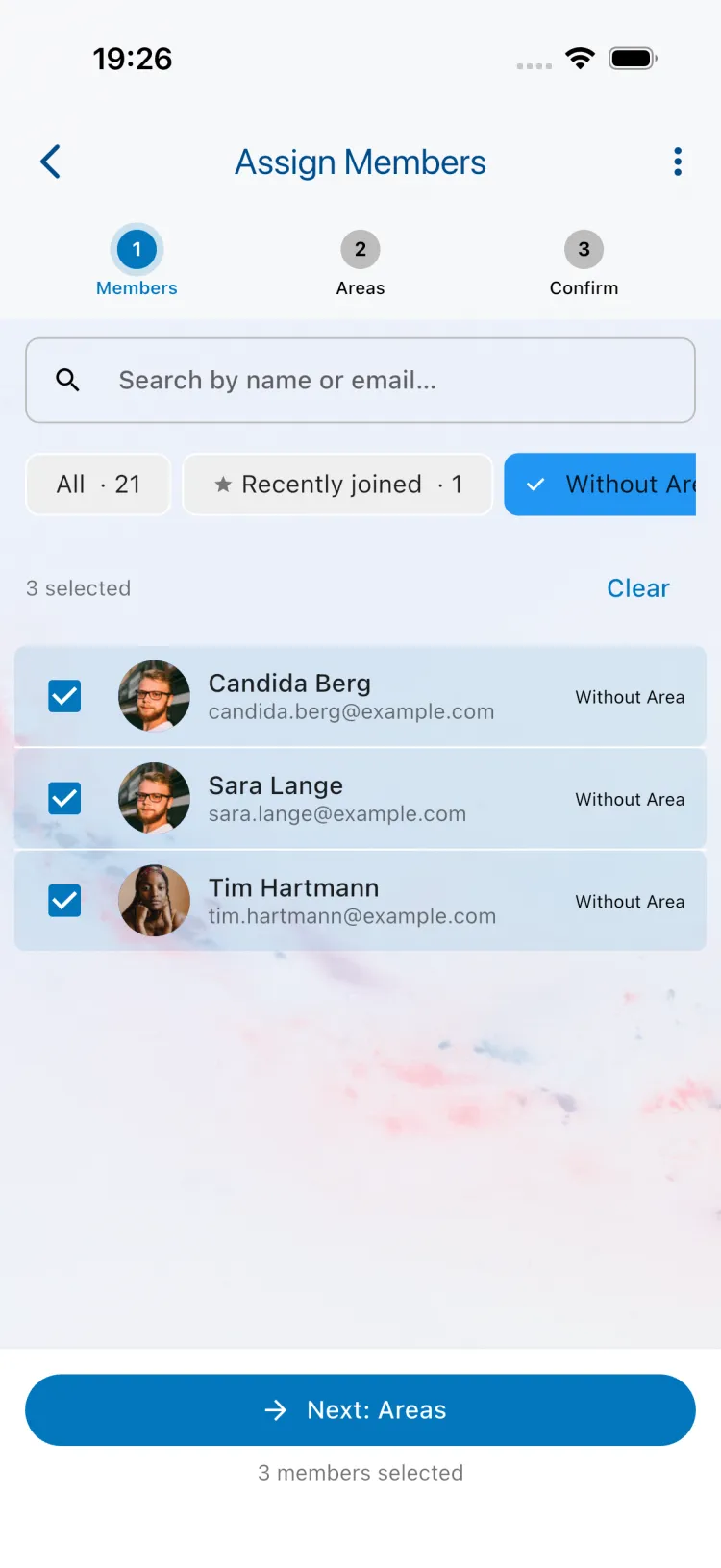 Step 1: select members