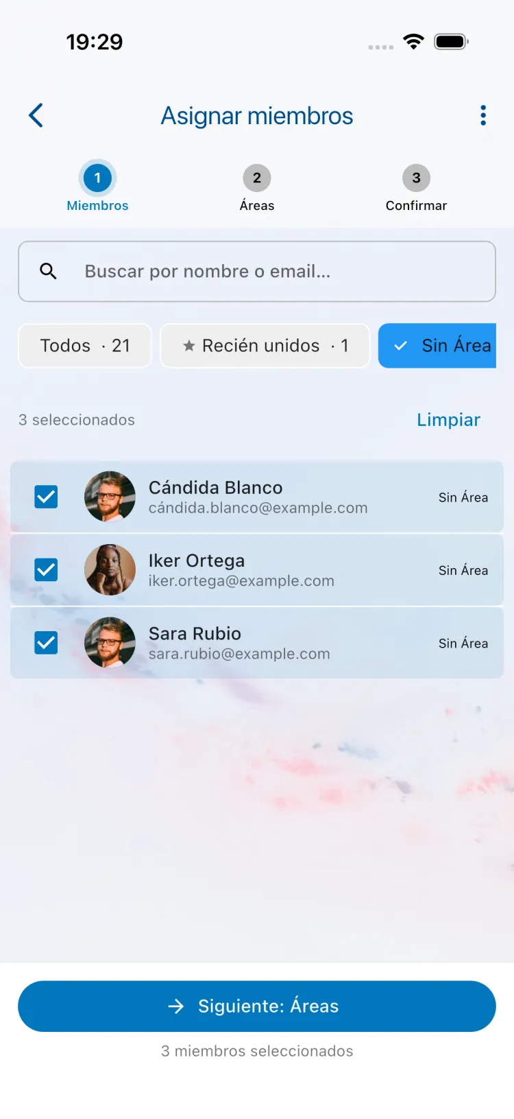Paso 1: seleccionar miembros