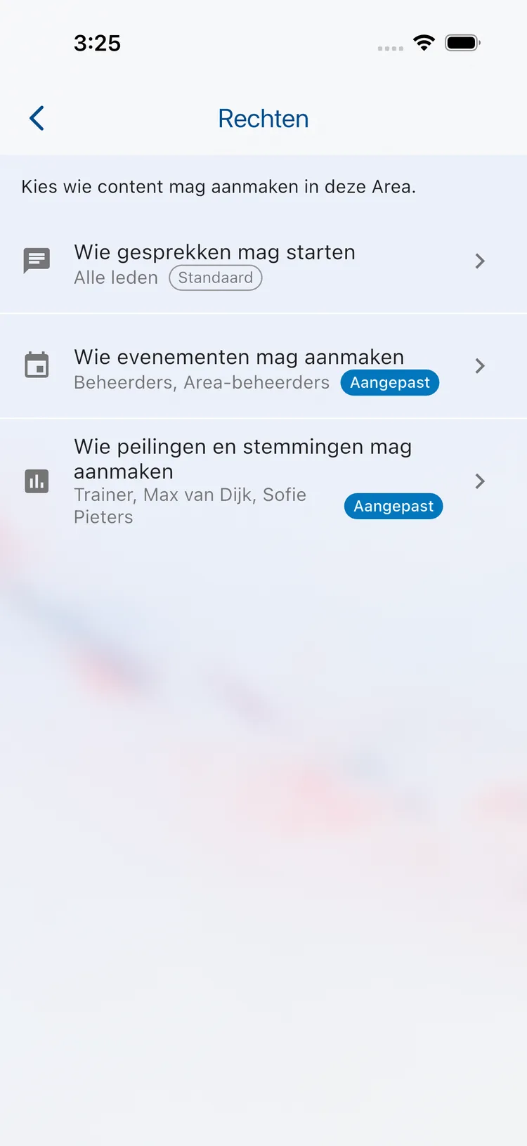 Rechten van een Area